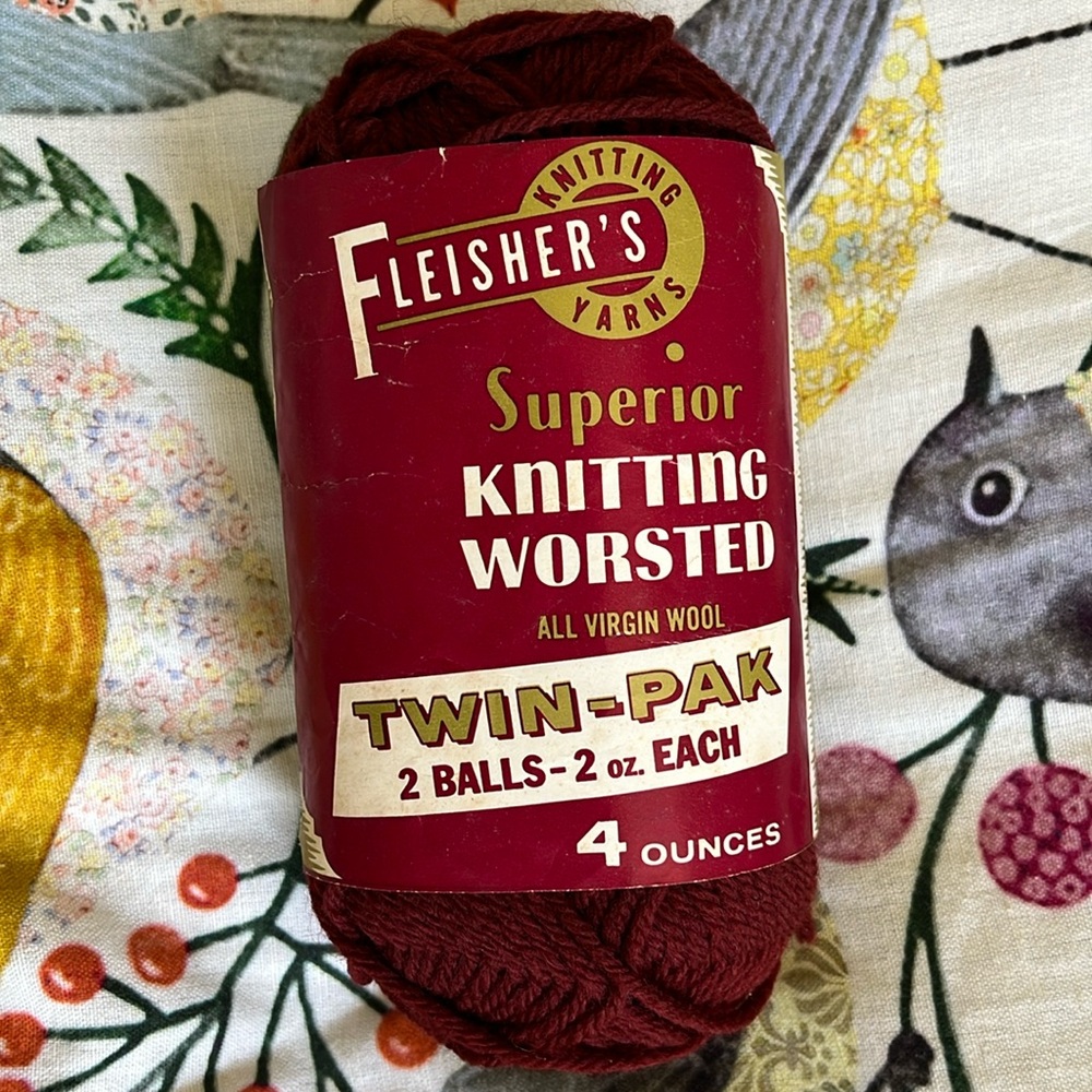 🇺🇸 Vintage Fleisher's Wool Knitting Worsted Yarn 4 Twin Packs
